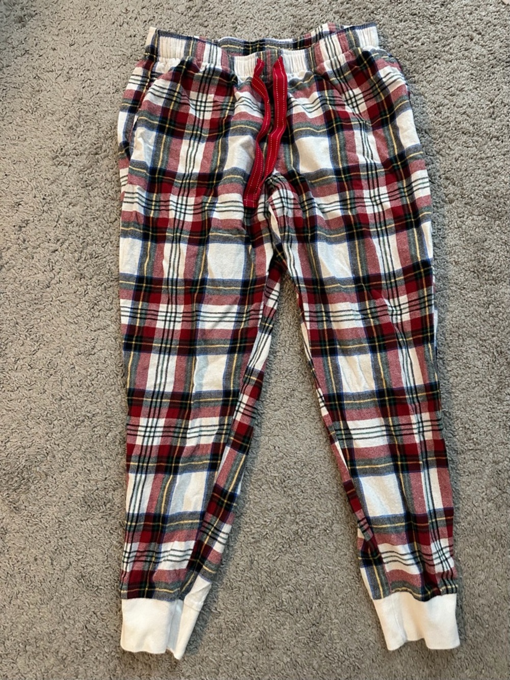 Old Navy Red Plaid Jogger Pajama Pants with Drawstring